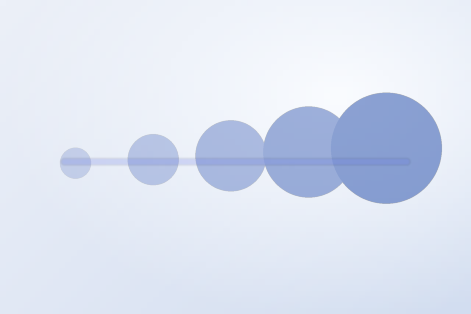 Abstract blue gradient showing a progression of soft circles, representing a skincare timeline