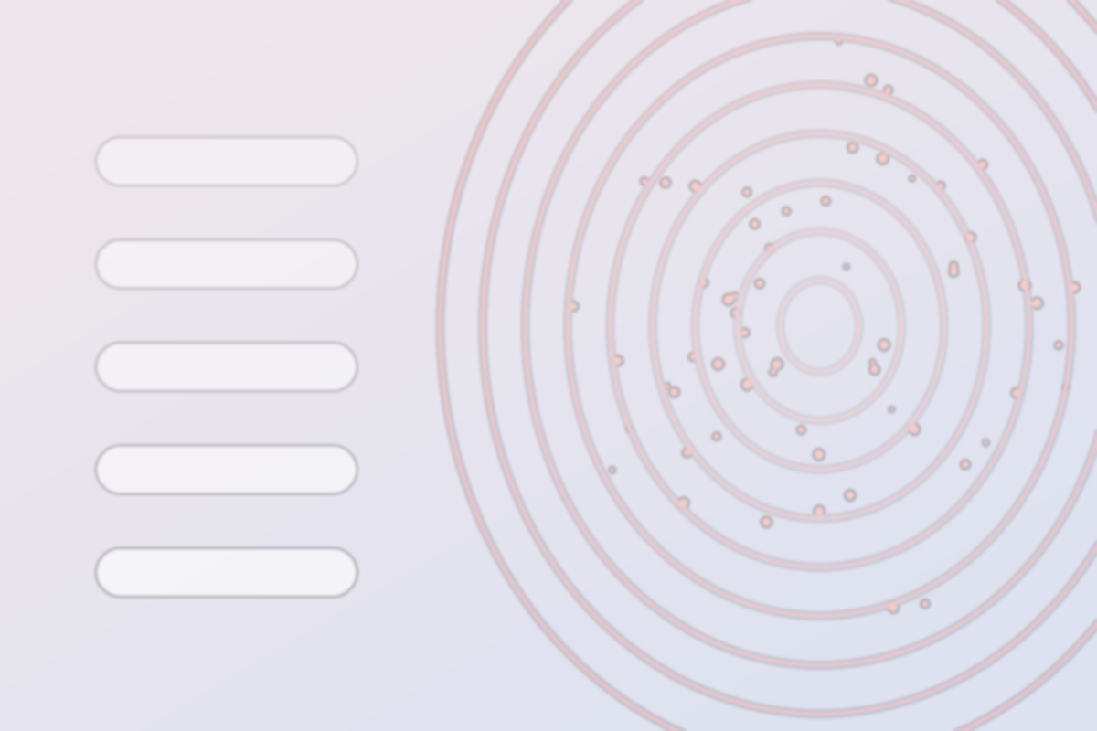 Soft pink concentric light rings beside stacked white routine-step bars on a pale lilac gradient