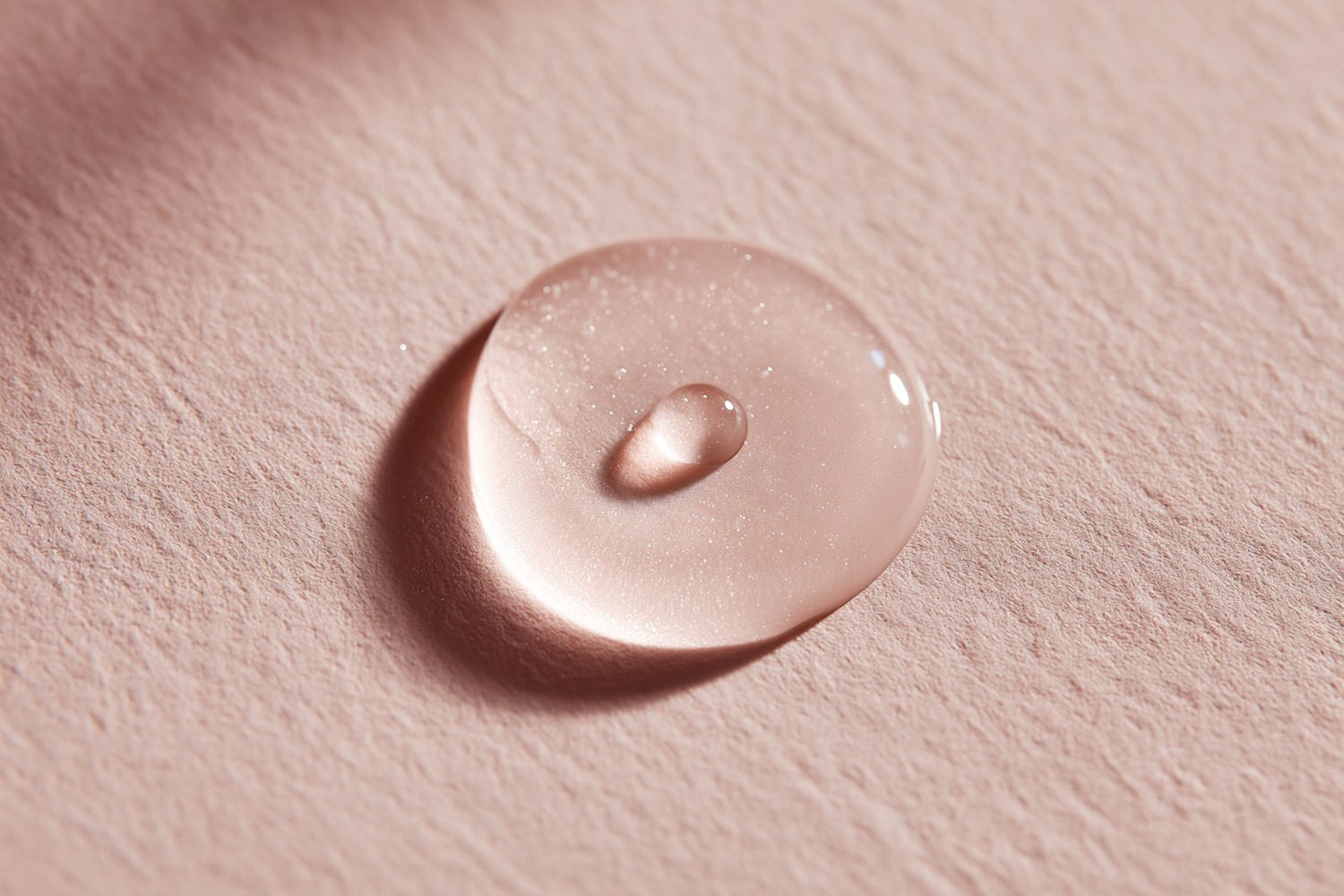 Soft matte and dewy skincare textures side by side on neutral stone