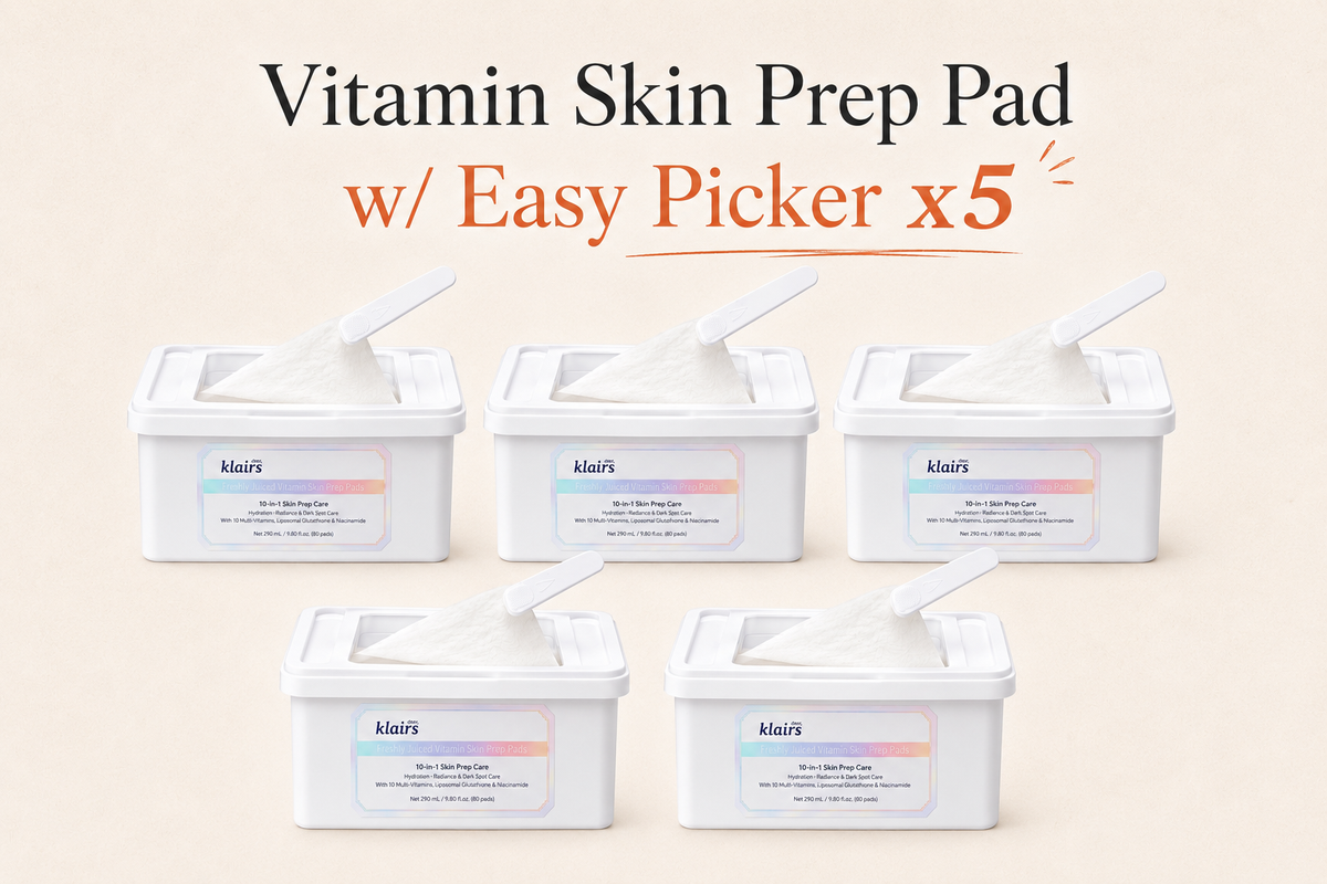 Klairs Vitamin Skin Prep Pad five-pack with easy picker product thumbnail