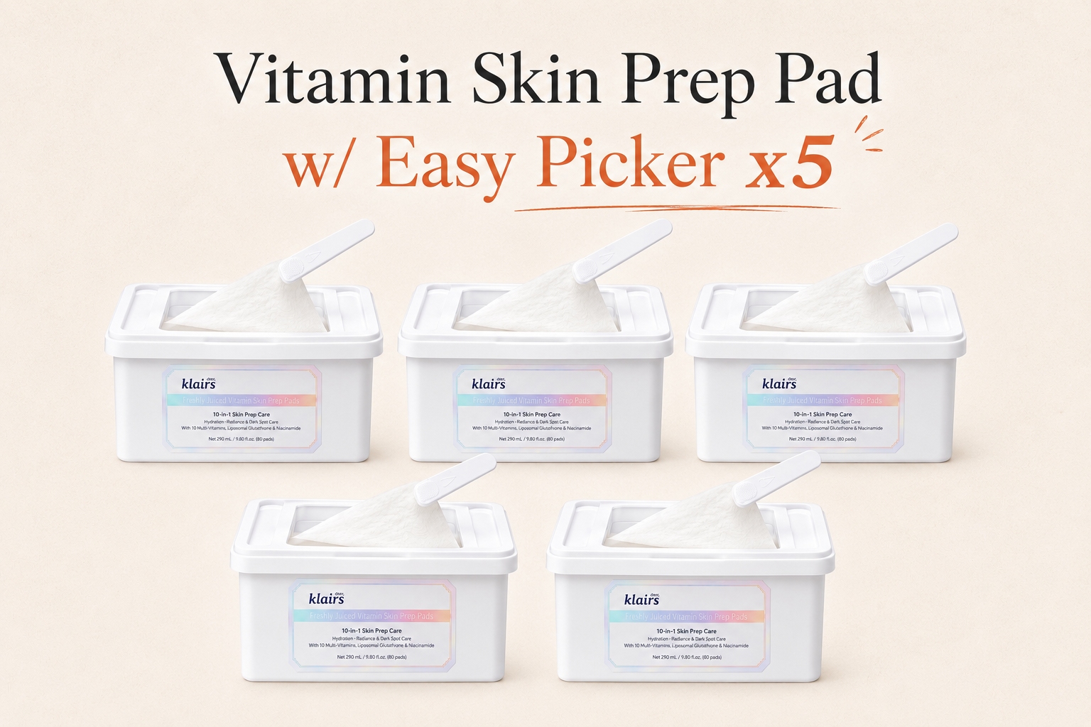 Frisch gepresste Vitamin-Hautvorbereitungs-Pads