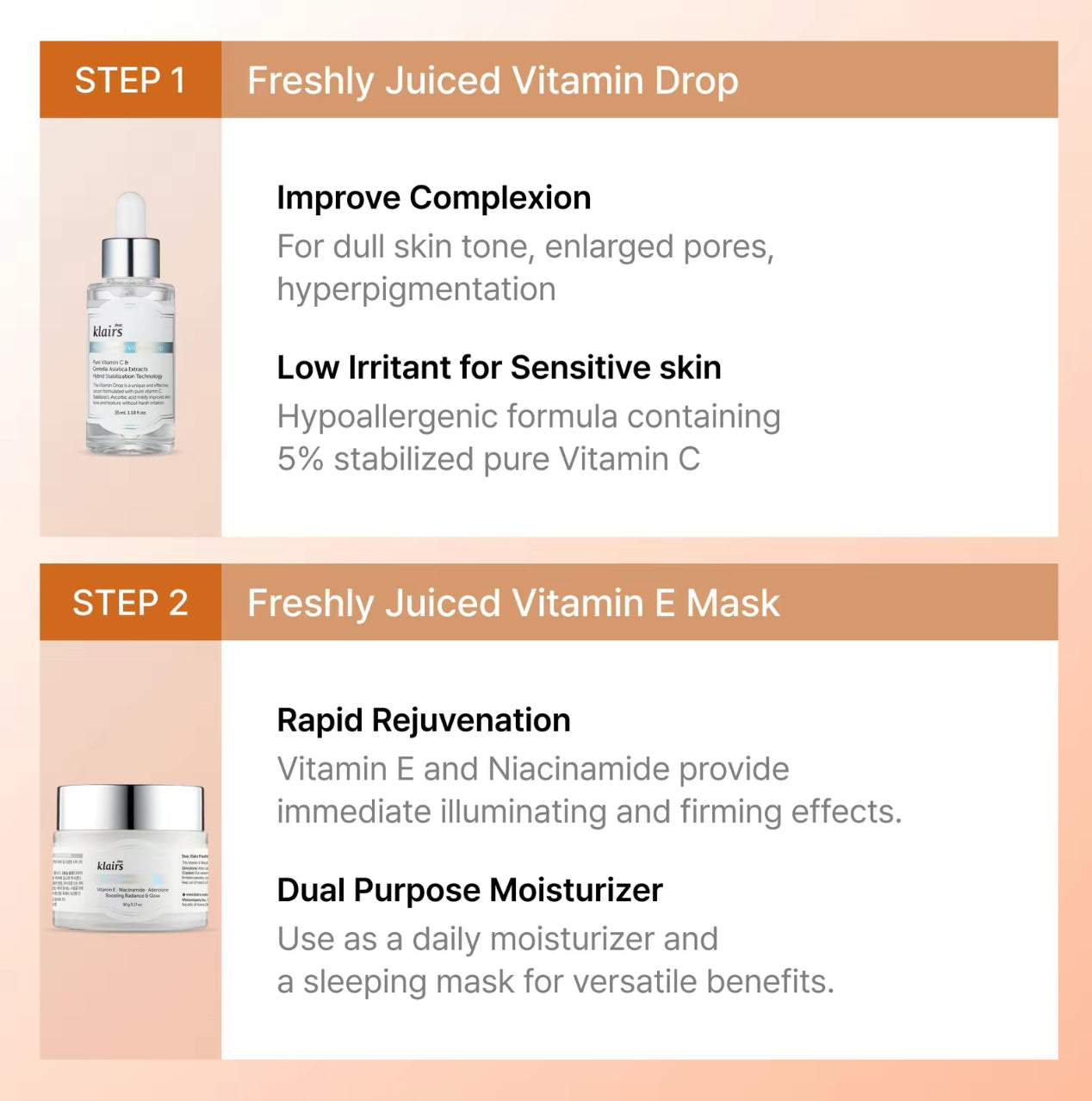 Freshly Juiced Vitamin C Drop + E Mask MINI Set