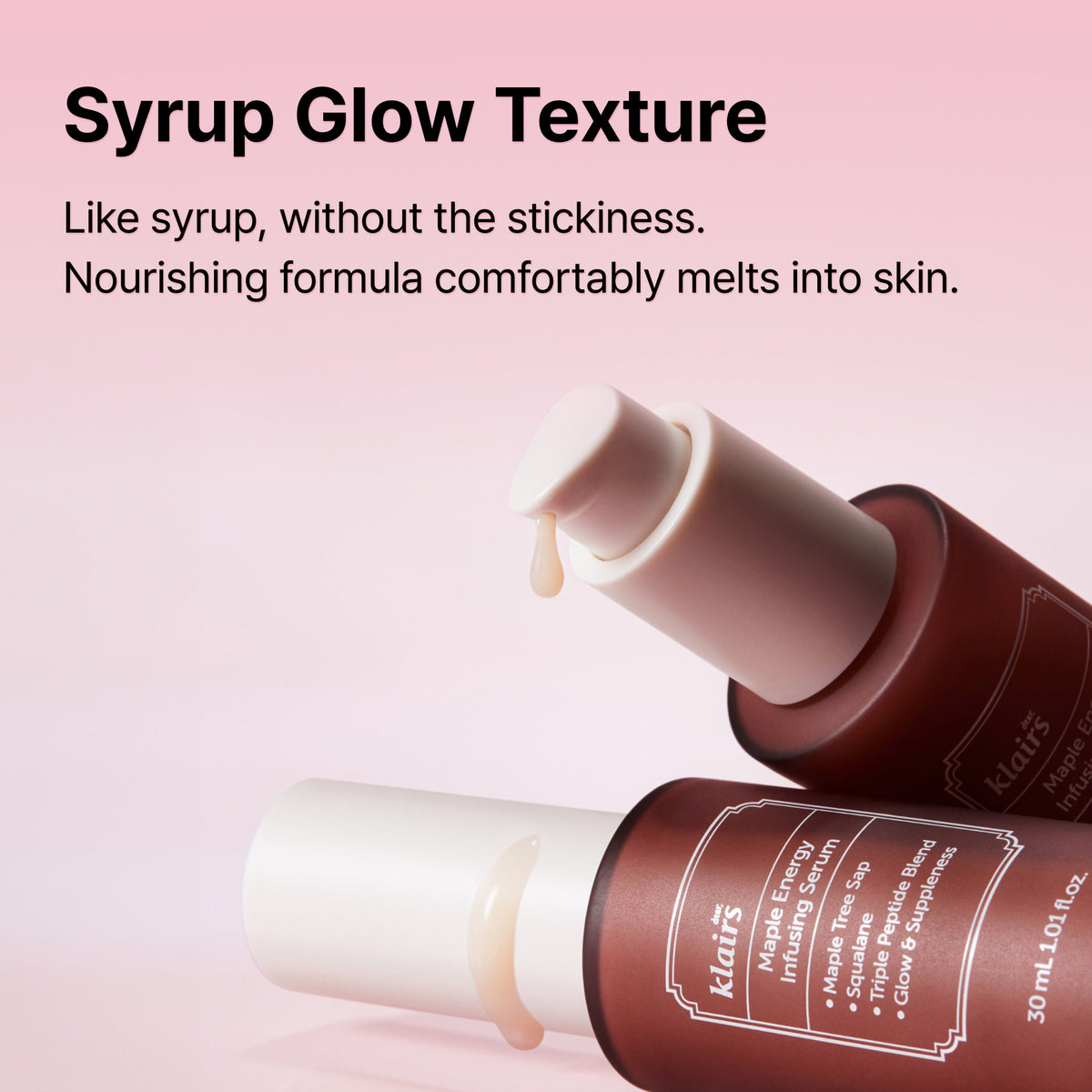 Official Klairs Maple Energy Infusing Serum Syrup Glow Texture graphic