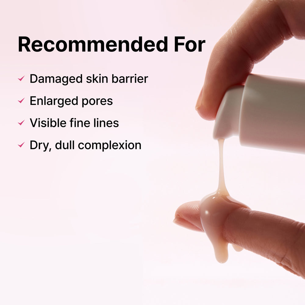 Official Klairs Maple Energy Infusing Serum recommended for damaged skin barrier enlarged pores visible fine lines and dry dull complexion graphic