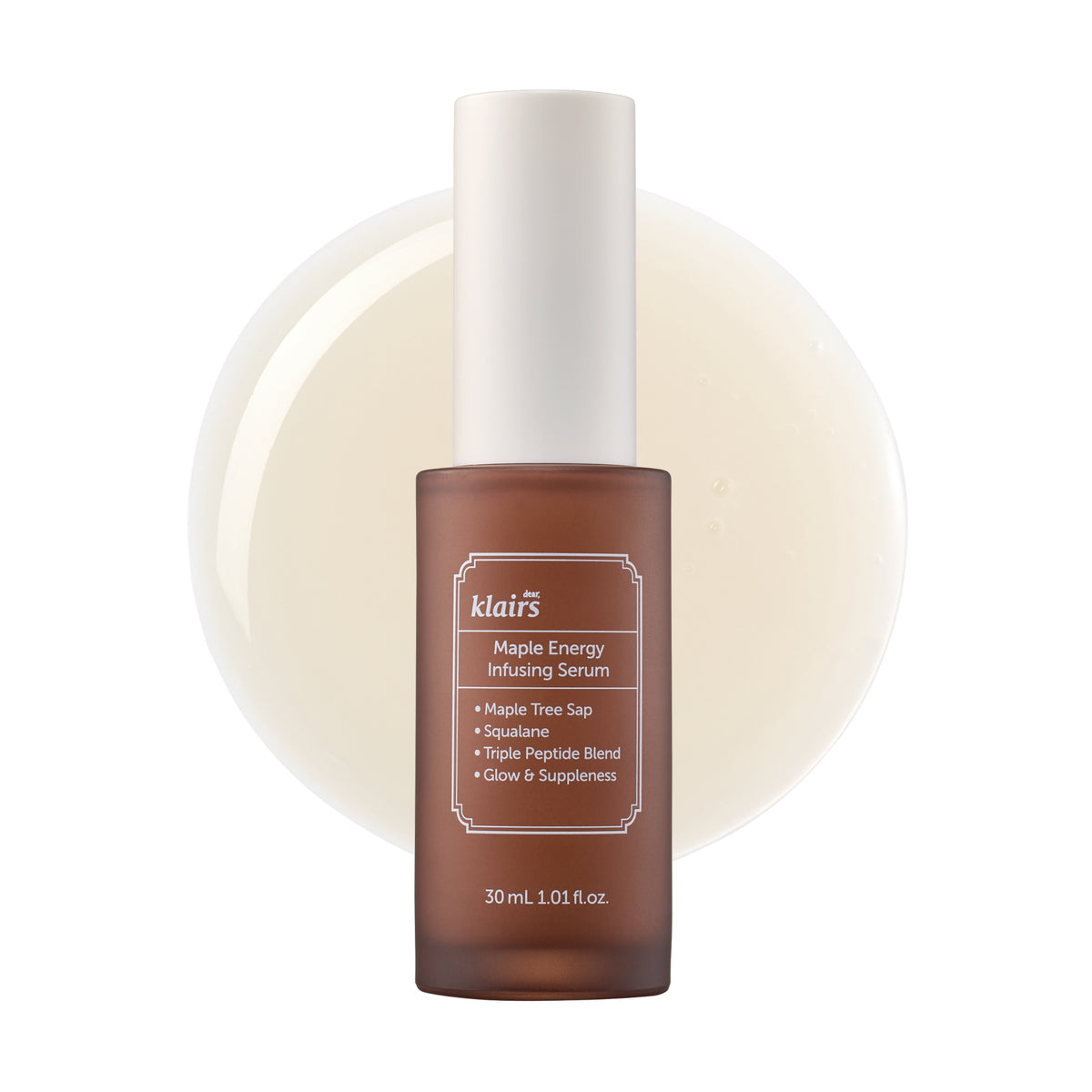 Dear Klairs Maple Energy Infusing Serum product bottle with syrup-textured serum