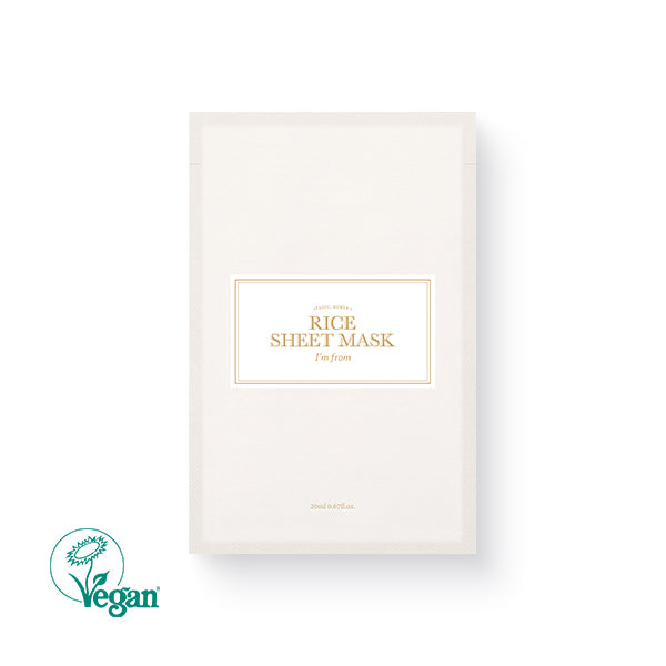 Rice Sheet Mask front product image showing packaging