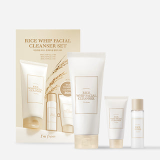 Rice Whip Facial Cleanser Set product set lineup showing included items