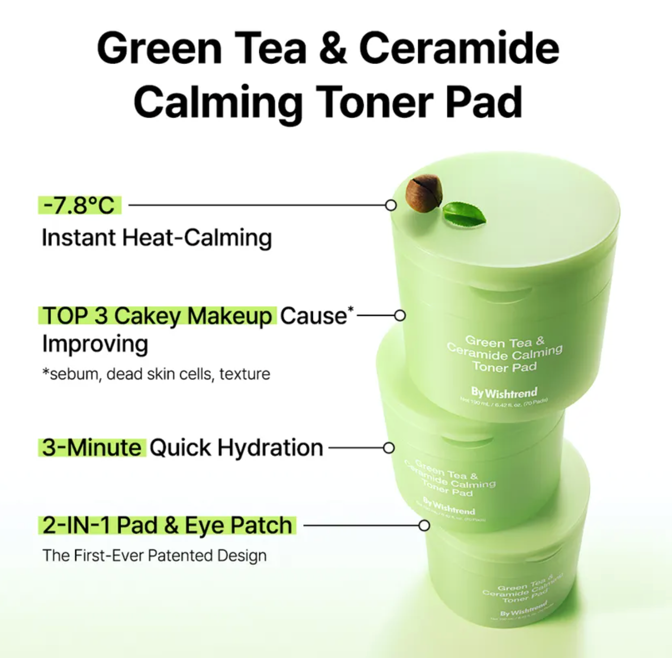 Green Tea & Ceramide Calming Toner Pad