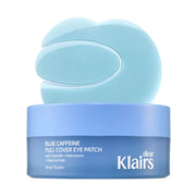 Klairs Blue Caffeine Full Cover Eye Patch official product image and usage graphic