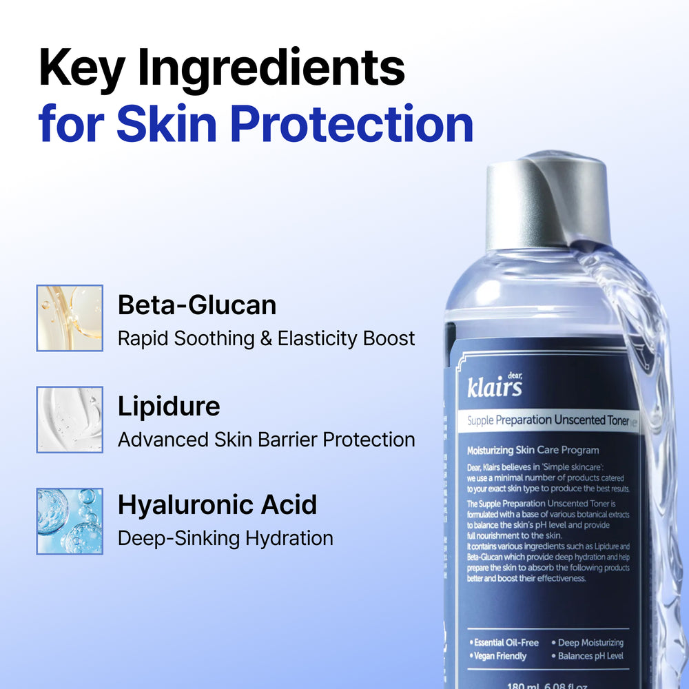 Klairs Supple Preparation Unscented Toner texture and finish graphic