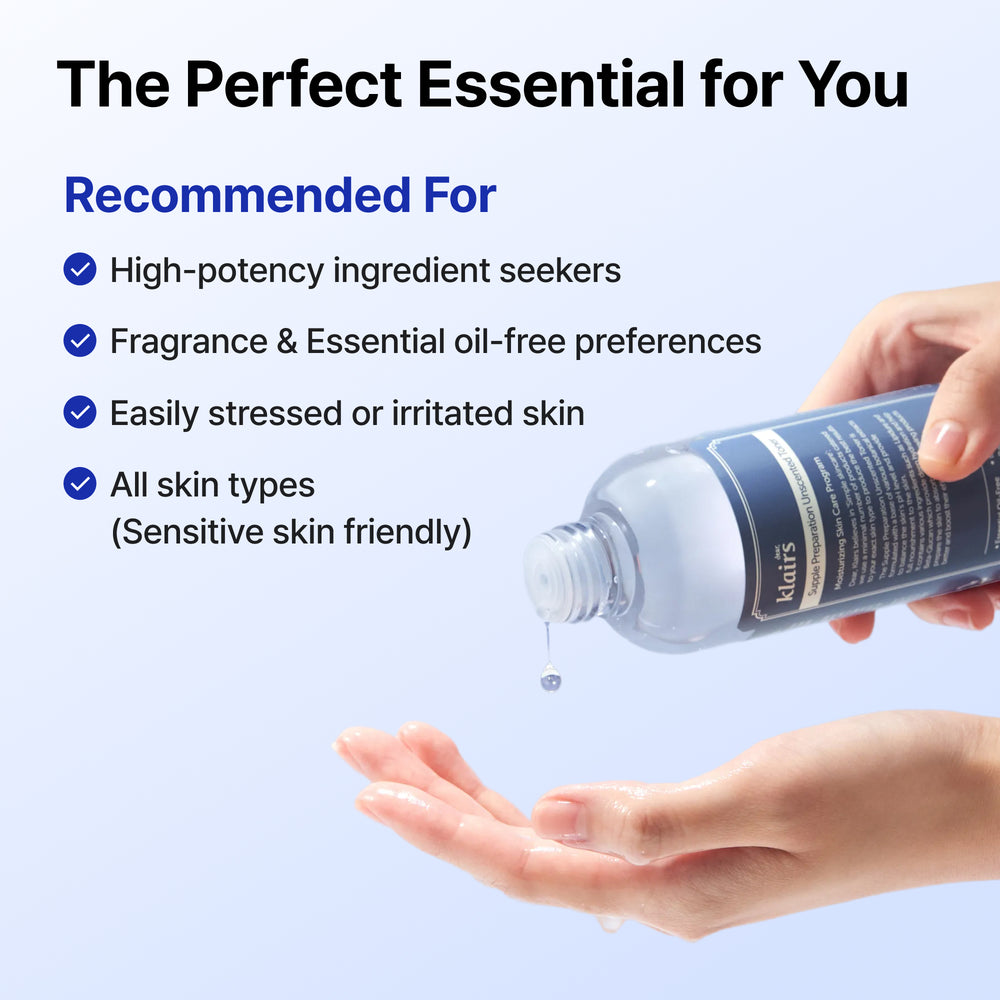 Klairs Supple Preparation Unscented Toner key ingredients graphic