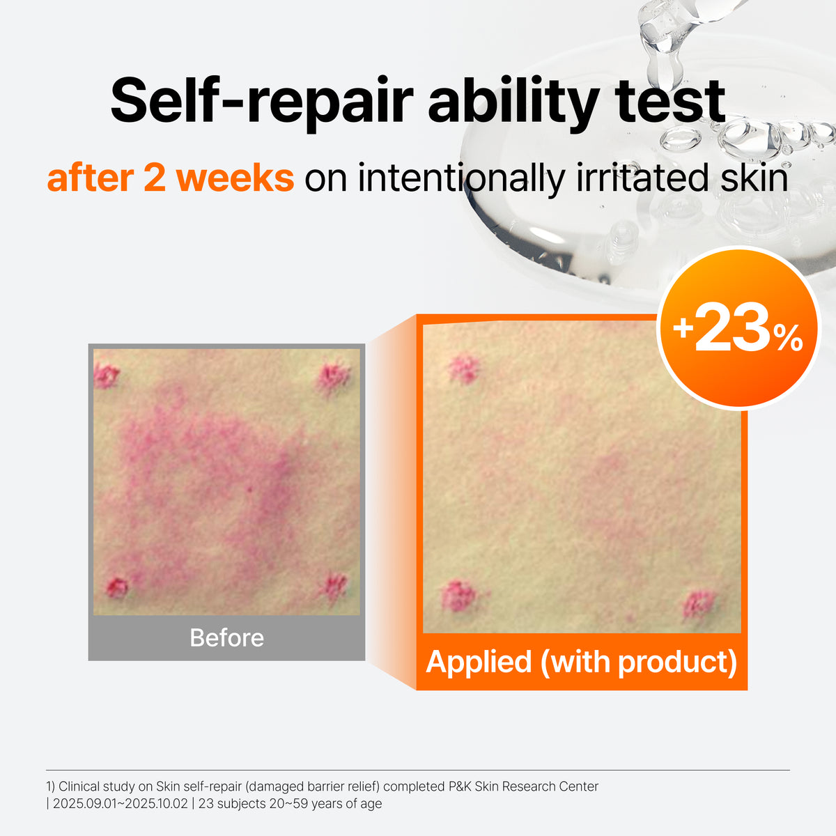 Official Klairs Vitamin PDRN Bouncy Pore Serum two week care test graphic