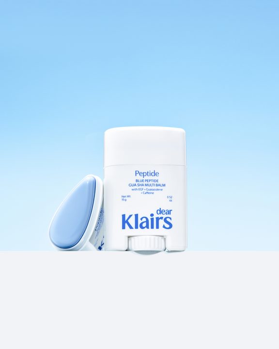 Blue Peptide Gua Sha Multi Balm with built-in gua sha shape