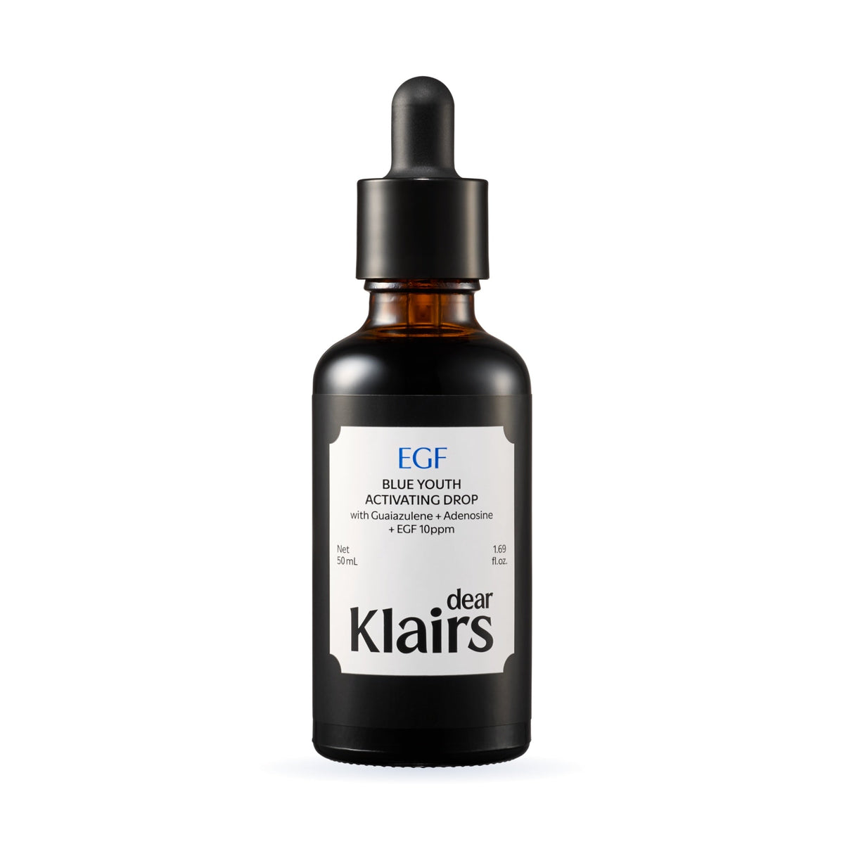 Klairs EGF Blue Youth Activating Drop 50 mL bottle on a white background