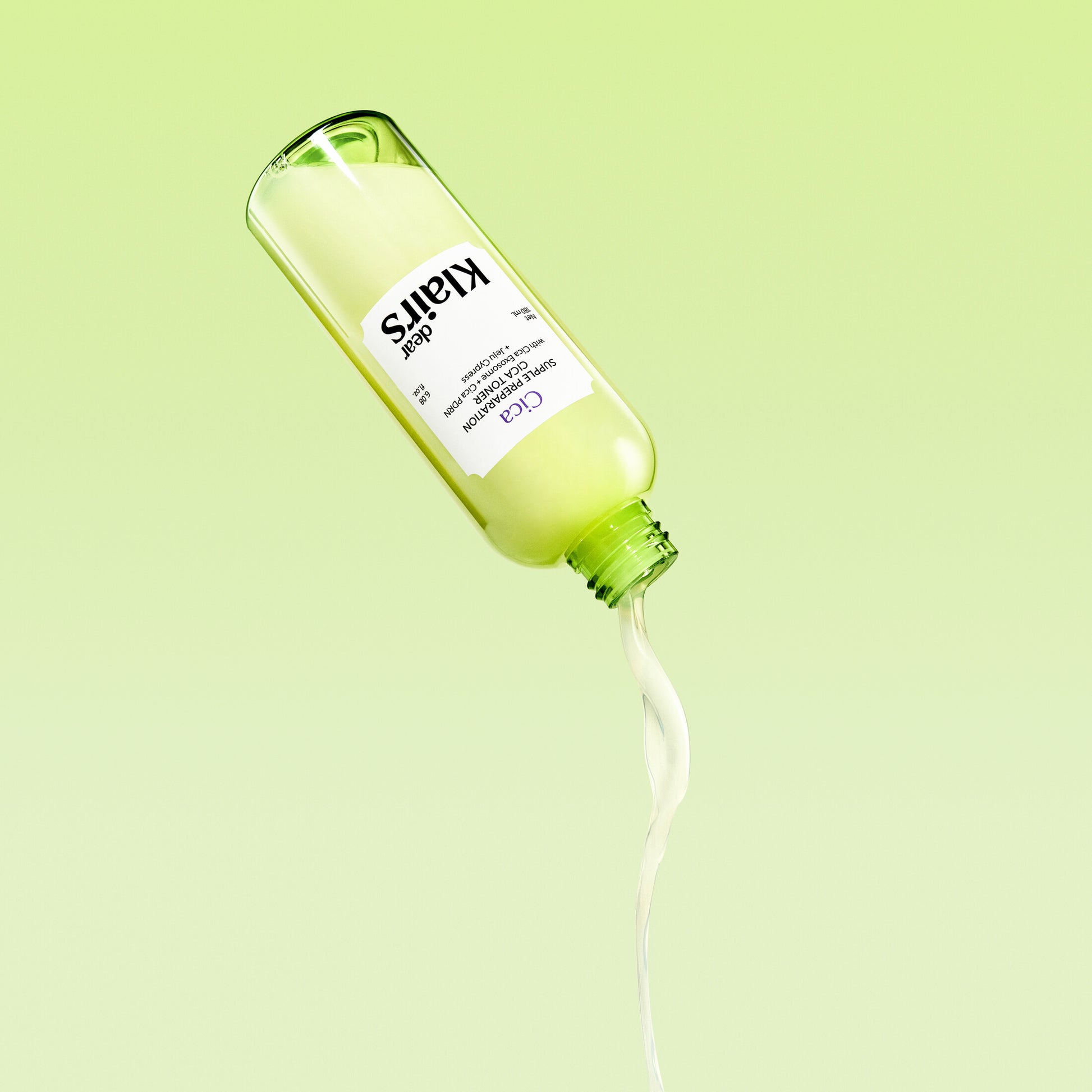 Supple Preparation Cica Toner lightweight liquid texture pouring from the bottle