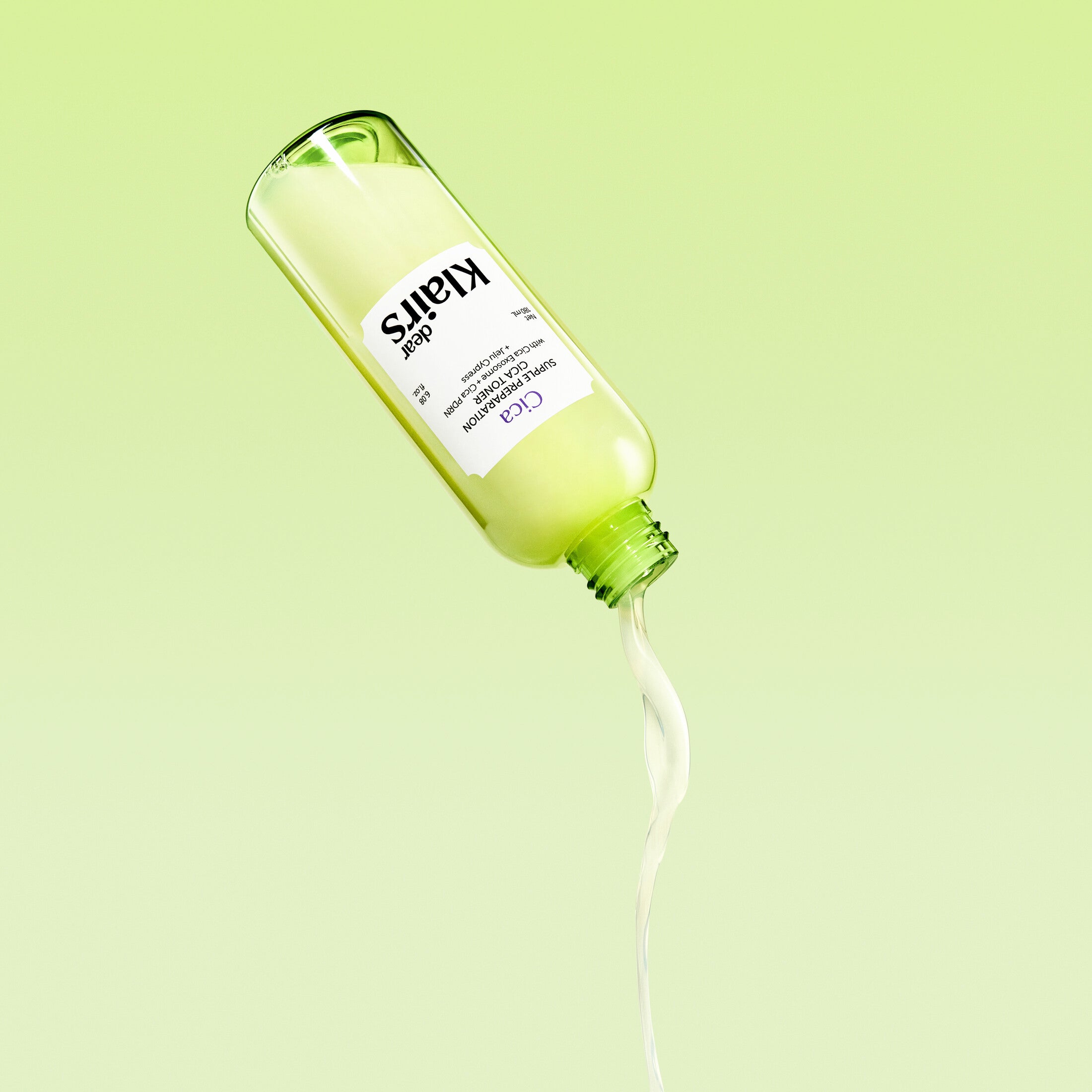 Supple Preparation Cica Toner lightweight liquid texture pouring from the bottle