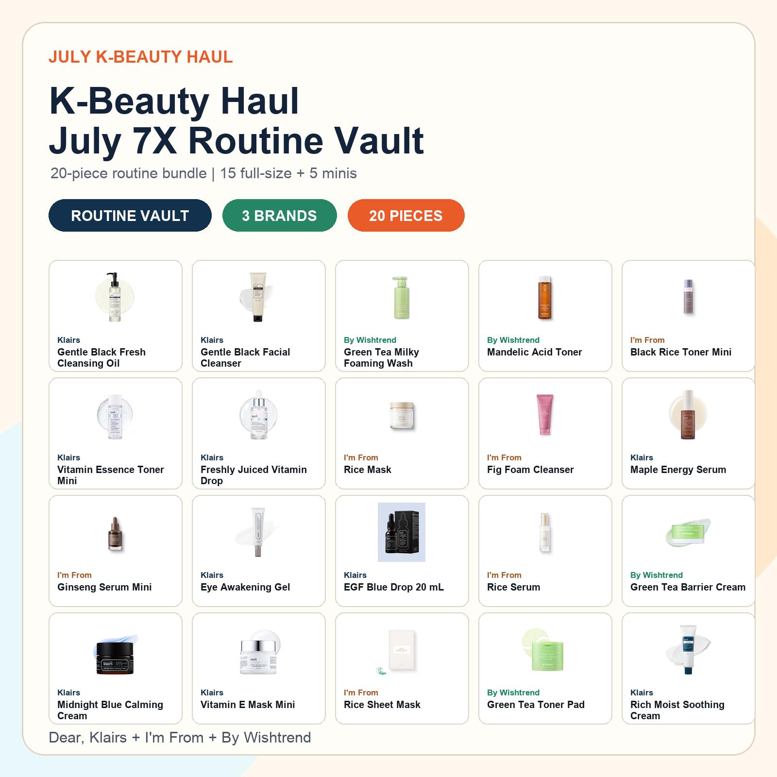 K-Beauty Haul July 7X Routine Vault updated 20-piece routine bundle thumbnail