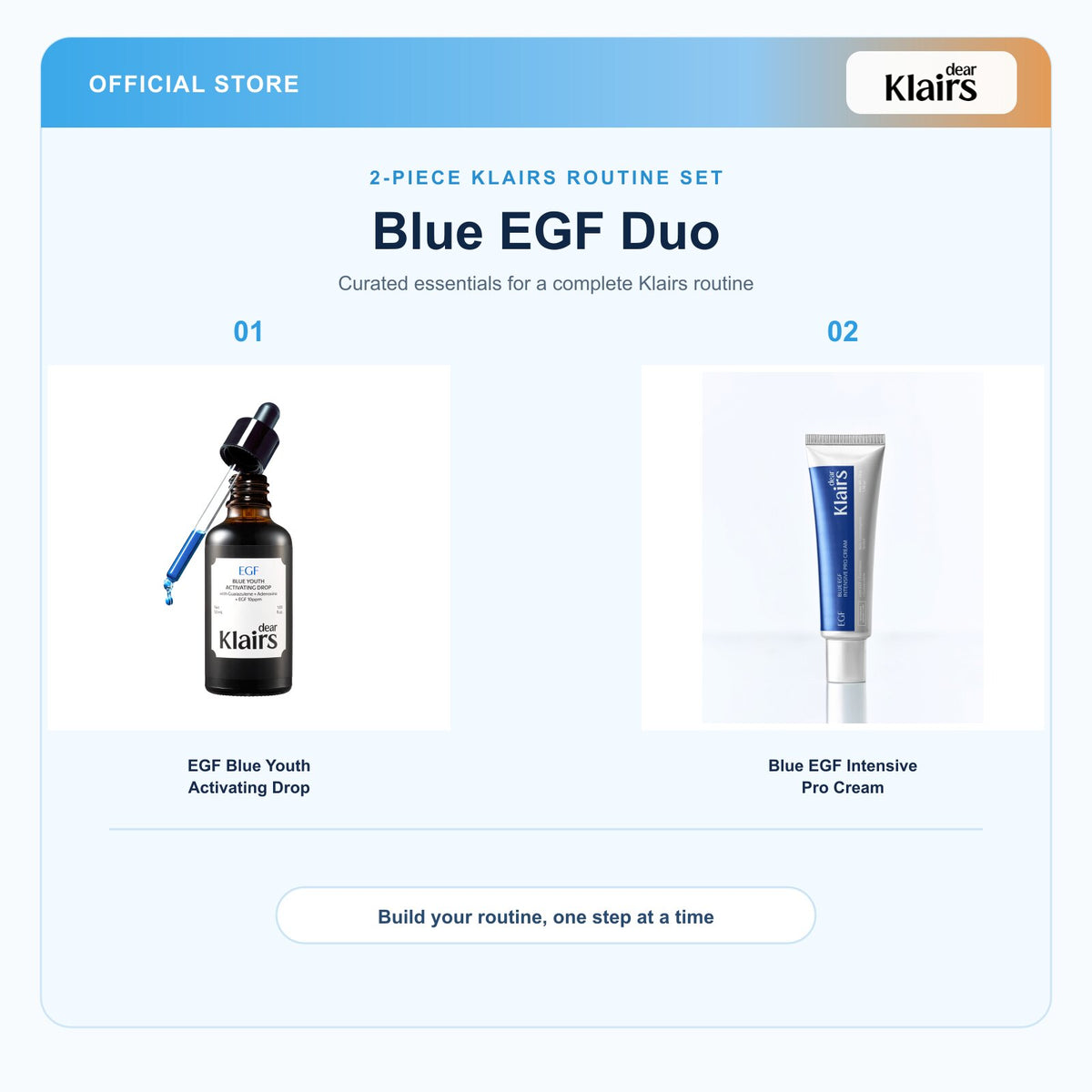 Klairs bundle feature image | titled white product areas | 2026-09-12 | blue-egf-duo