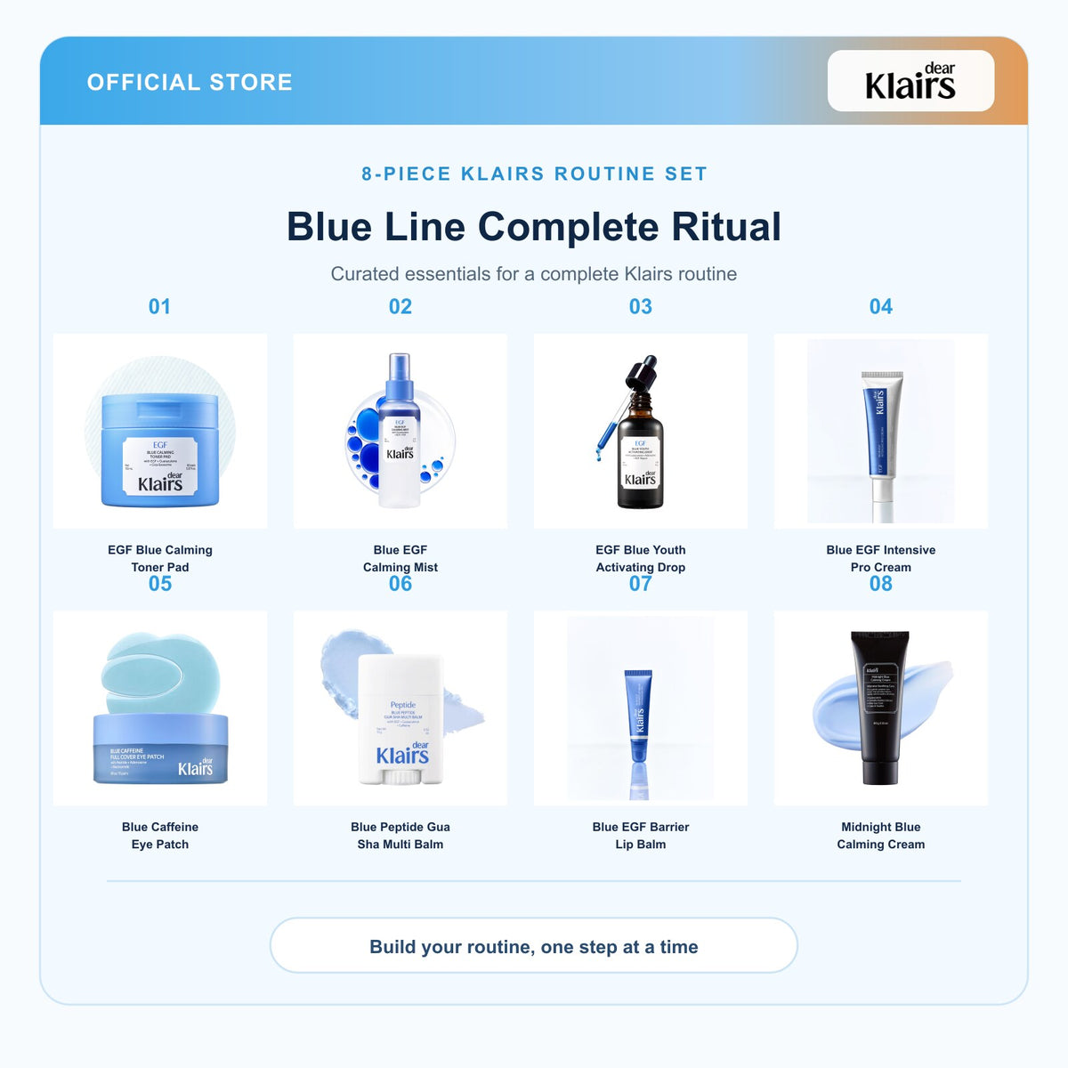Klairs bundle feature image | titled white product areas | 2026-09-14 | blue-line-complete-ritual