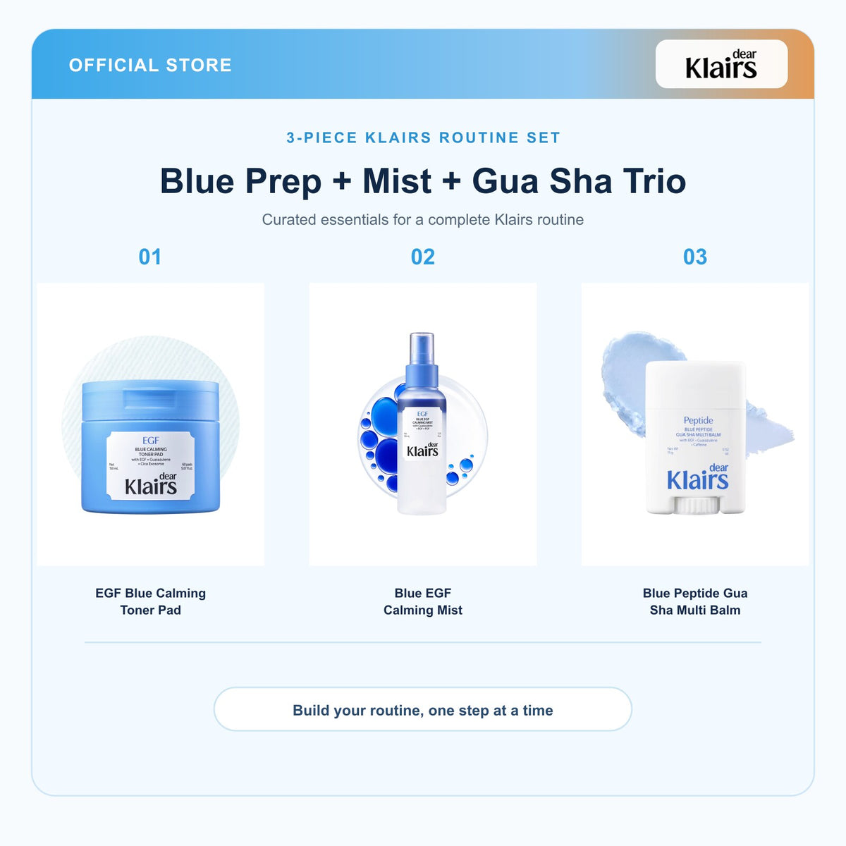 Klairs bundle feature image | titled white product areas | 2026-09-14 | blue-prep-mist-gua-sha-trio