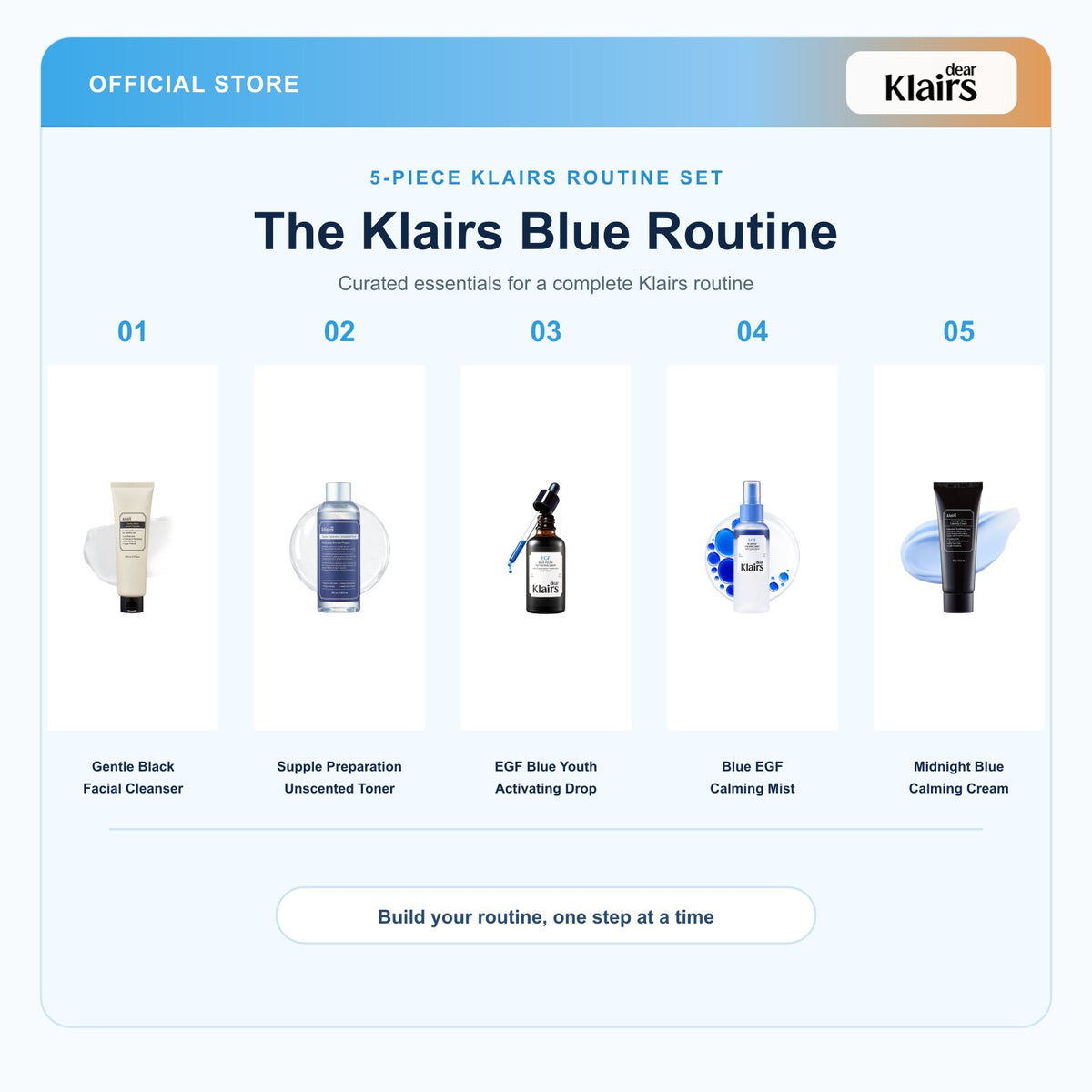 Klairs bundle feature image | titled white product areas | 2026-09-12 | the-klairs-blue-routine-full-size