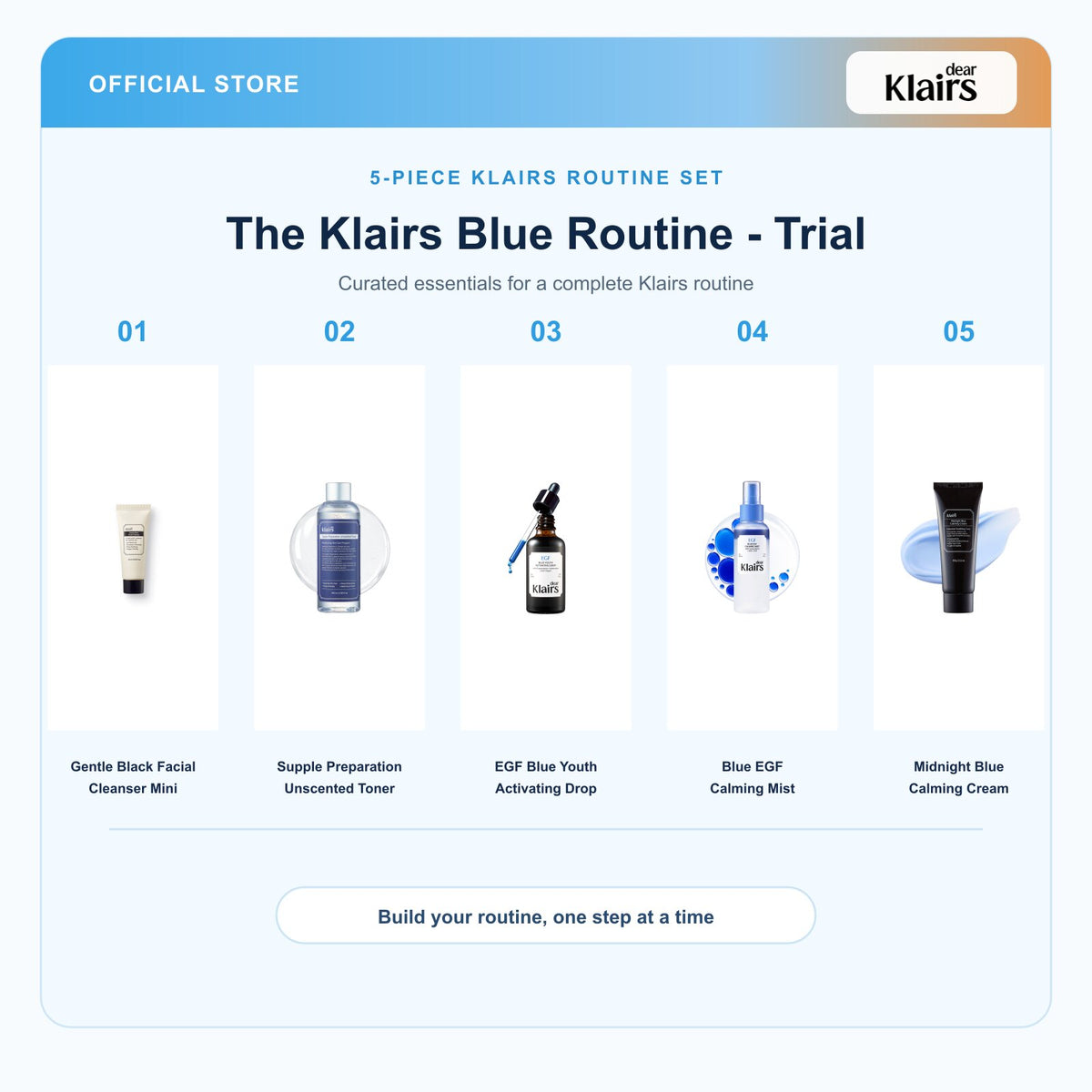 Klairs bundle feature image | titled white product areas | 2026-09-12 | the-klairs-blue-routine-trial-volume