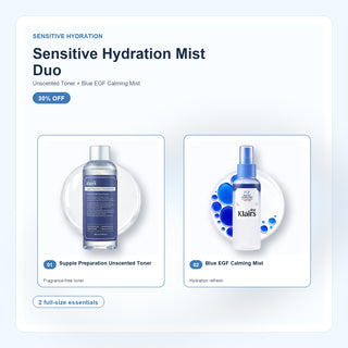 Sensitive Hydration Mist Duo product set with included Klairs full-size products