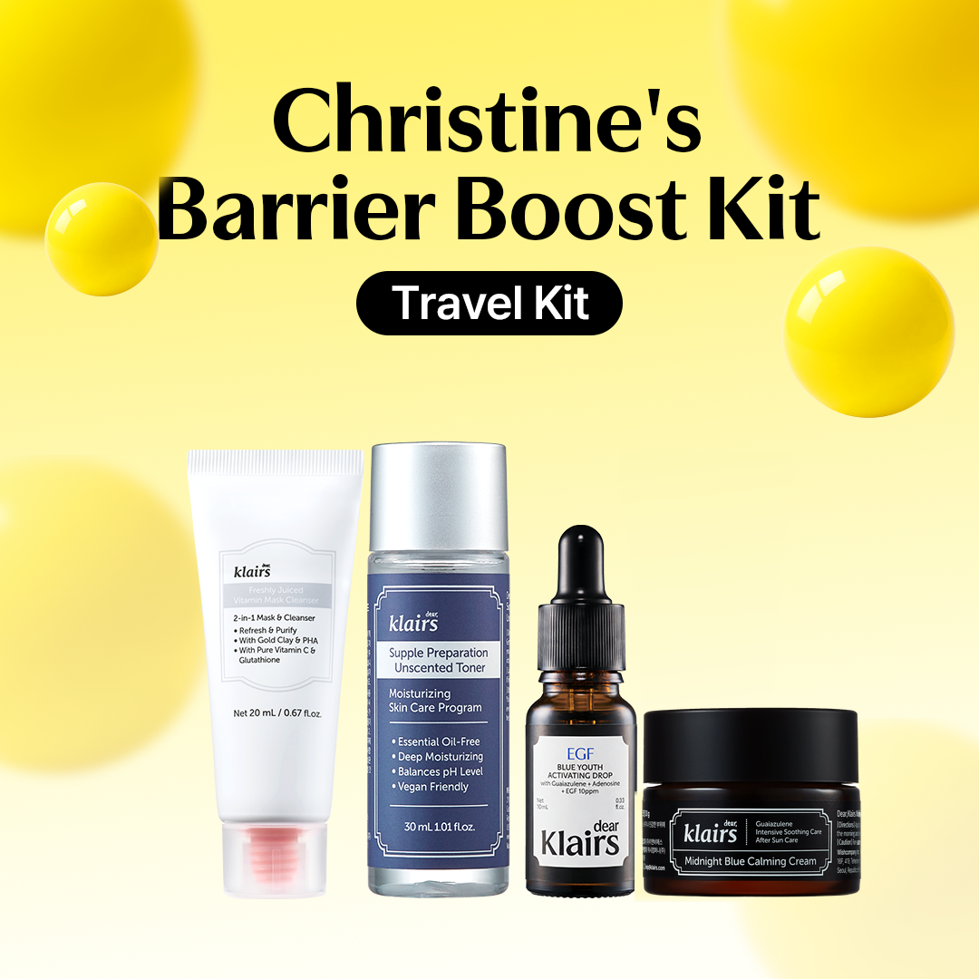 Christine's Barrier Boost Kit product set lineup showing included items