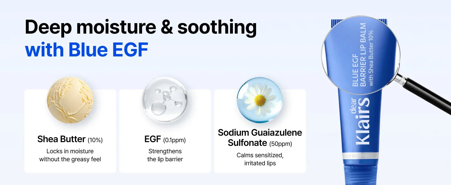 Blue EGF Barrier Lip Balm detail visual 2
