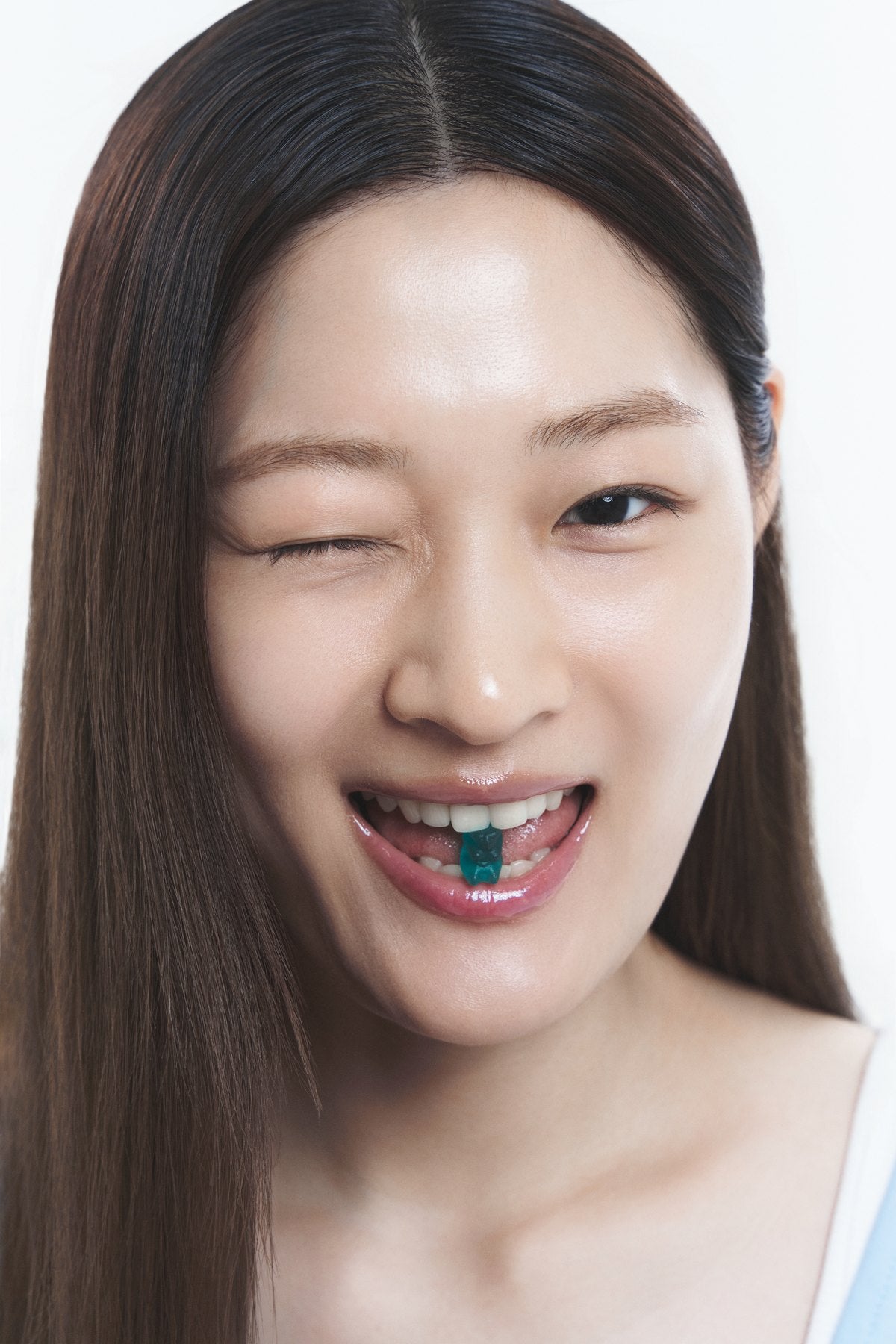 Close-up of lips wearing Blue Treatment Lip Serum